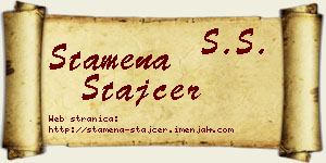 Stamena Štajcer vizit kartica